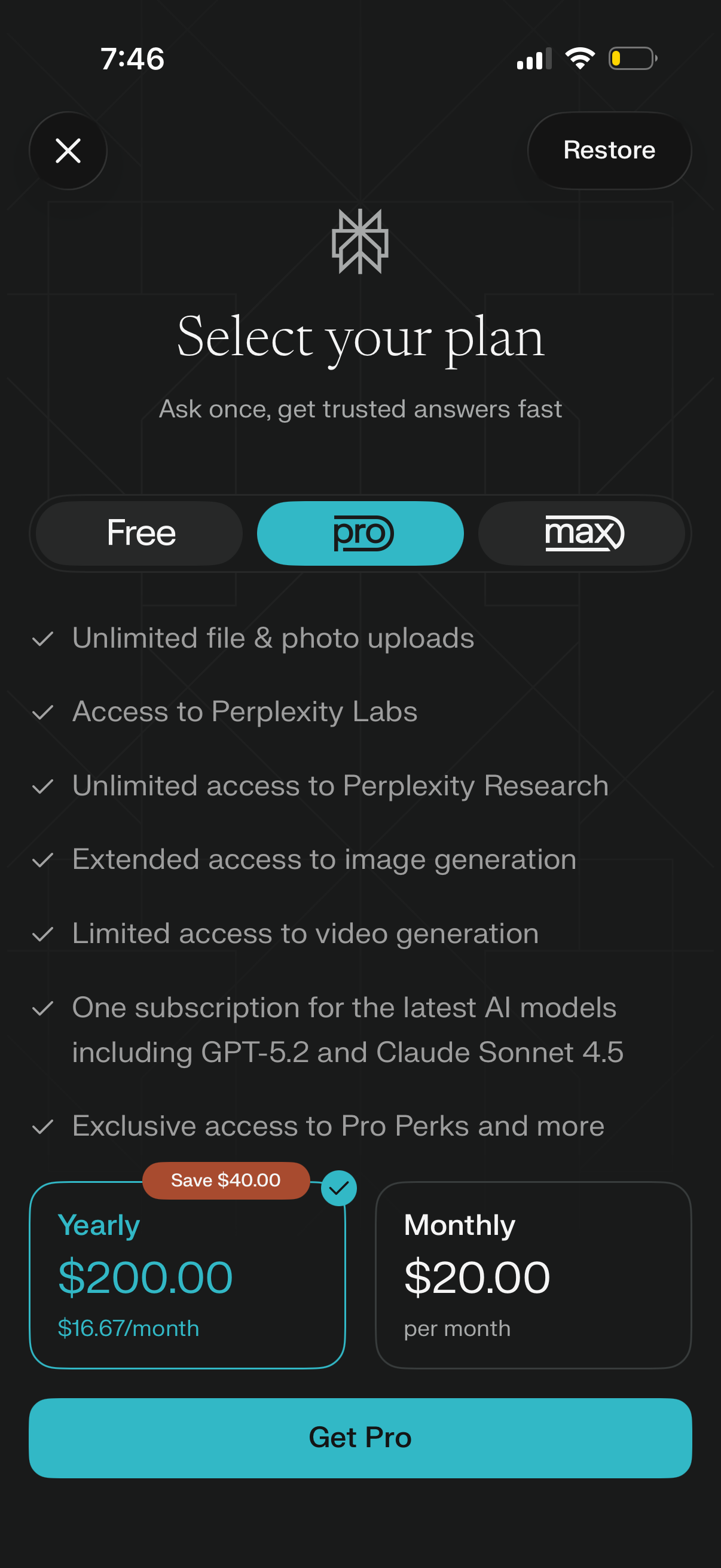 perplexity paywall screenshot